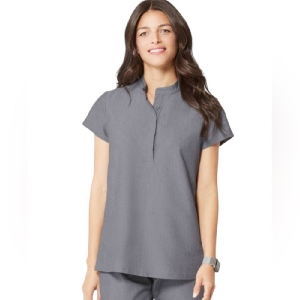 FIGS PALI CRESCENT SCRUB GRAPHITE SCRUB TOP SIZE SMALL